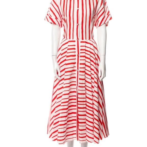 Like New MARTIN GRANT Red and White Striped Maxi Dress. Size 36 / 2 US - Picture 2 of 11
